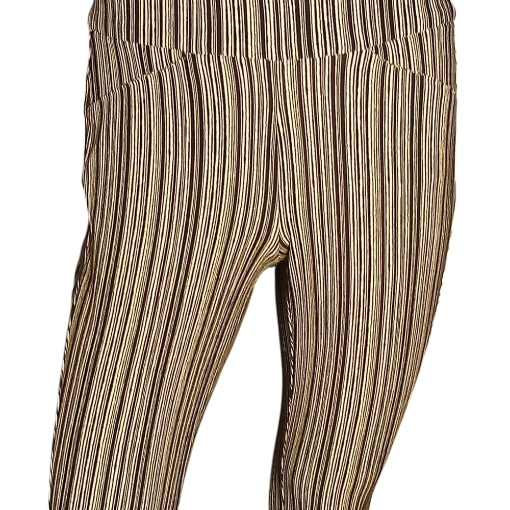 Chicos Travelers - Cropped Pants With Black & White Stripes, Faux Front Pockets, - Picture 8 of 14